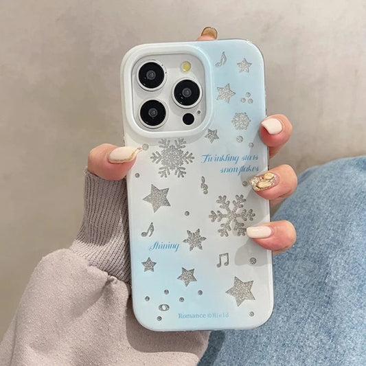 Glitter Snowflakes Case For iPhone 15 14 13 12 11 Pro Max