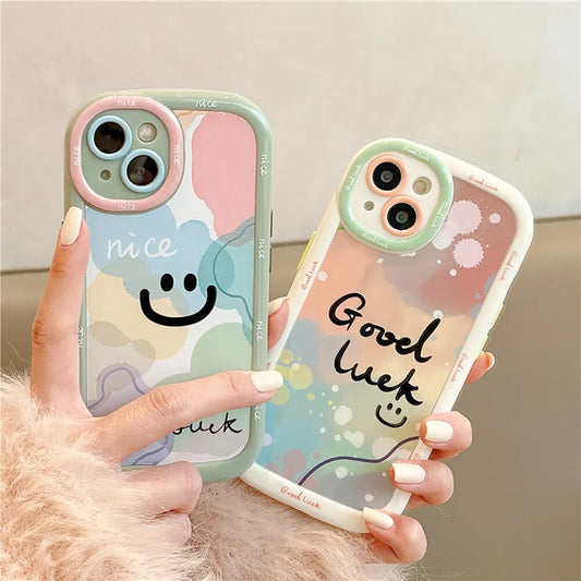 Cute Smile Letter Case For iPhone 15 14 13 12 11 Pro Max