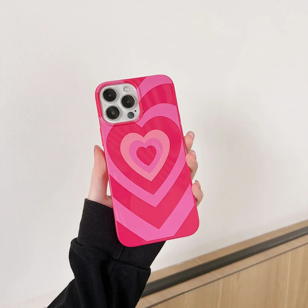 Sweet Love Heart Case For iPhone 15 14 13 12 11 Pro Max XR 8 7 Plus SE