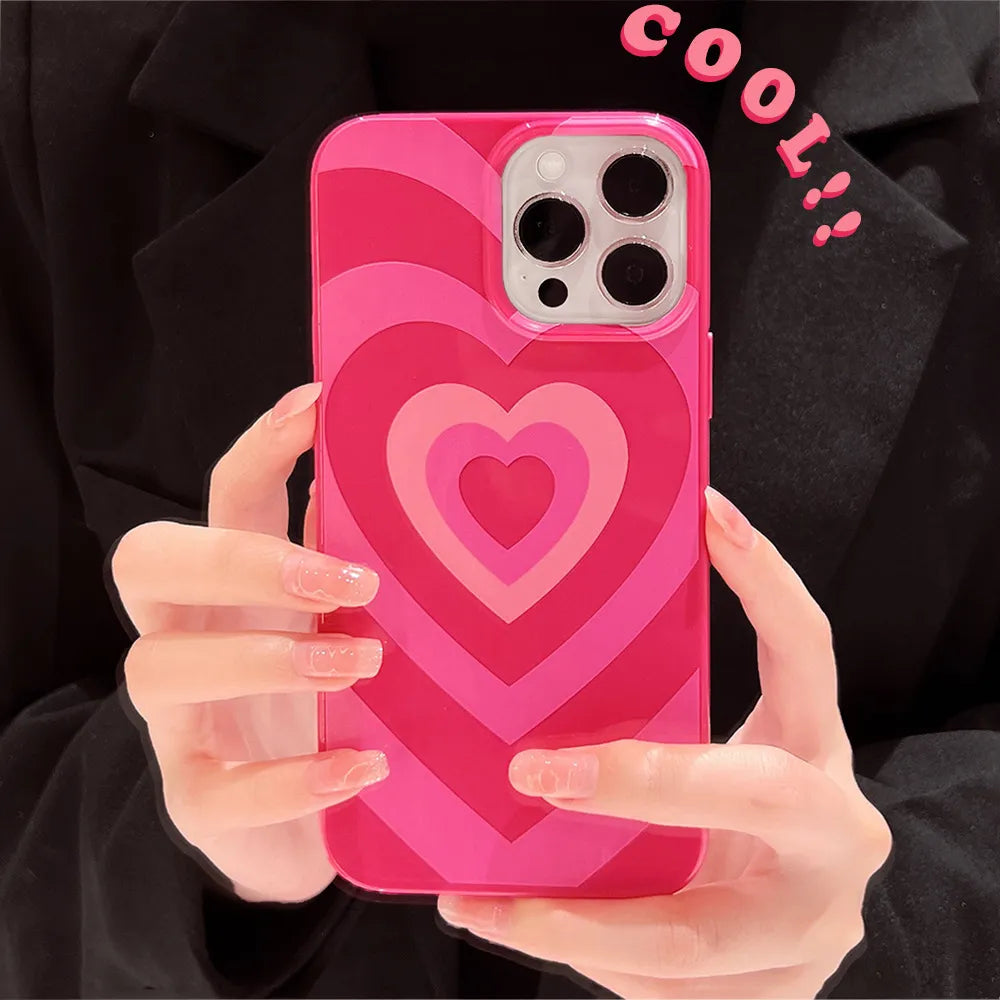Sweet Love Heart Case For iPhone 15 14 13 12 11 Pro Max XR 8 7 Plus SE