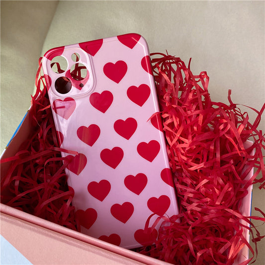 Pink Red Hearts Case For iPhone 13 12 11 Pro Max X XR XS Max 7 8 Plus